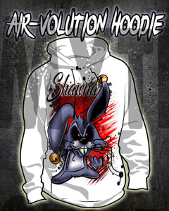 B174 custom personalized airbrush Evil Rabbit Hoodie Sweatshirt