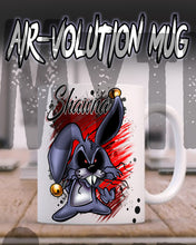 B174 Personalized Airbrush Evil Rabbit Ceramic Coffee Mug