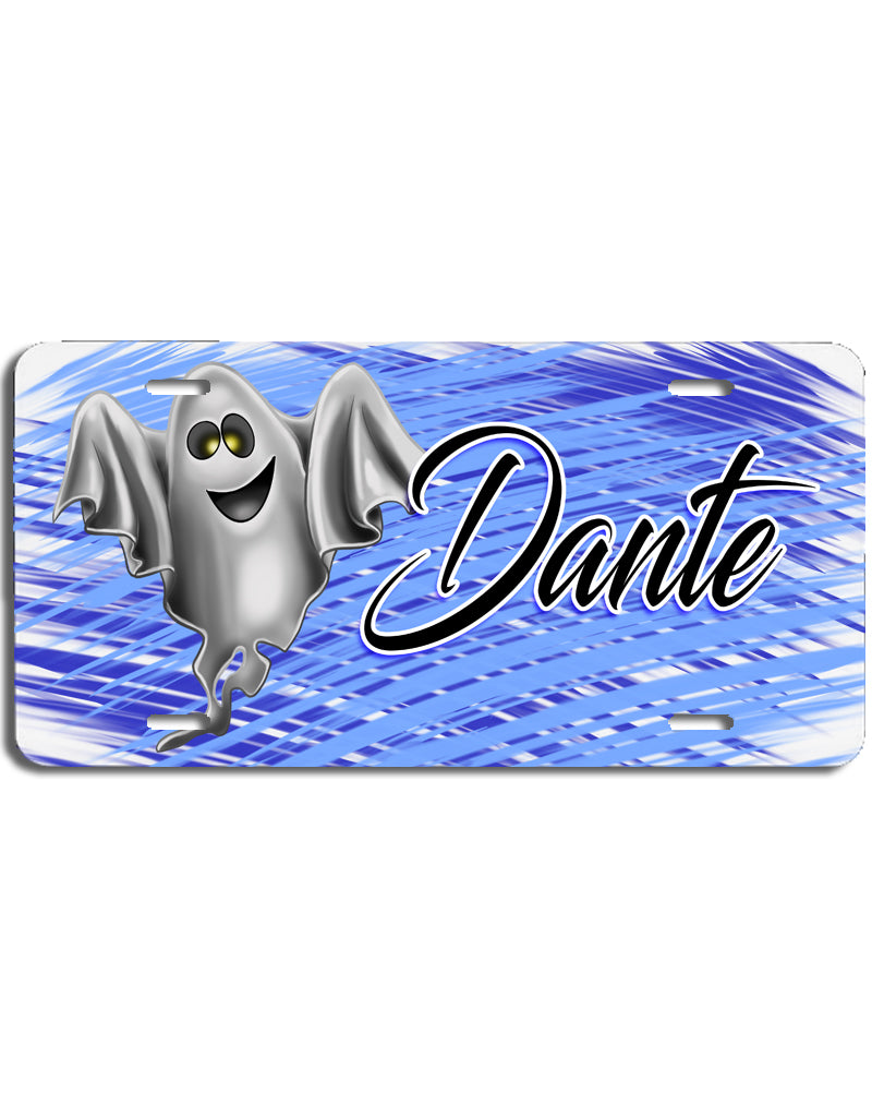 B199 Digitally Airbrush Painted Personalized Custom Ghost   Auto License Plate Tag