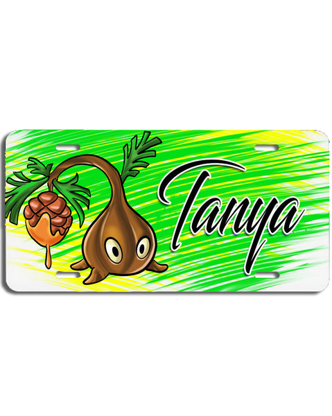 B202 Digitally Airbrush Painted Personalized Custom Tree Sapling   Auto License Plate Tag