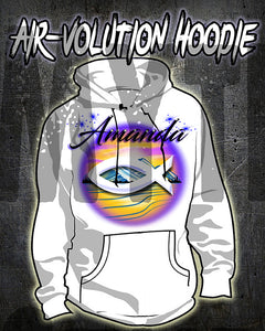 E001 custom personalized airbrush Jesus Fish symbol Sweatshirt Mountain Landscape Christian