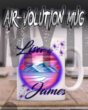 E005 Personalized Airbrush Mountain Landscape Ceramic Coffee Mug