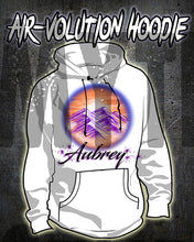 E006 custom personalized airbrush Mountain Water Scene Hoodie Sweatshirt Landscape