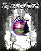 E007 custom personalized airbrush Sunset Mountain Scene Hoodie Sweatshirt Landscape