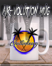 E015 Personalized Airbrush Palm Tree Landscape Ceramic Coffee Mug