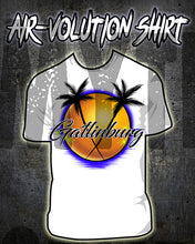 E015 custom personalized airbrush Gatlinburg sunset Scene Tee Shirt
