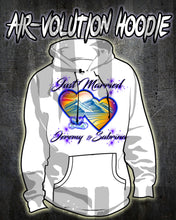 E017 Personalized Airbrush Hearts Mountain Landscape Hoodie Sweatshirt