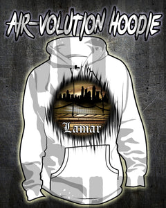 E021 Personalized Airbrush Urban city Graffiti Landscape Hoodie Sweatshirt