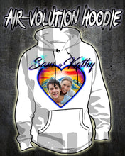 E022 Personalized Airbrush Photo Heart Landscape Hoodie Sweatshirt