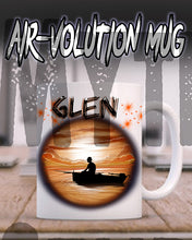 E026 Personalized Airbrush Fishing Landscape Ceramic Coffee Mug