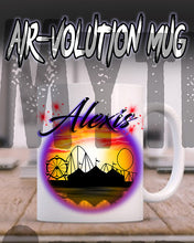 E030 Personalized Airbrush Carnival Ferris Wheel Ceramic Coffee Mug