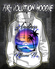 E031 Personalized Airbrush Ocean wave Hoodie Sweatshirt