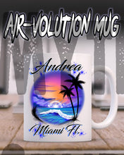 E031 Personalized Airbrush Mountain Scene Ceramic Coffee Mug