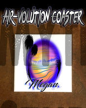 E032 Personalized Airbrush Ocean Wave Scene Ceramic Coaster