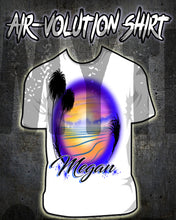 E032 Personalized Airbrush Beach Kids and Adult Tee Shirt