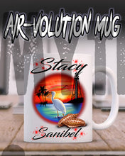 E034 Personalized Airbrush Beach LightHouse Scene Ceramic Coffee Mug