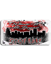 E036 Digitally Airbrush Painted Personalized Custom Urban City Building Landscape    Auto License Plate Tag