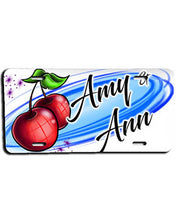 F003 Personalized Airbrushed Best Friend Cherries License Plate Tag