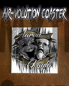 F005 Personalized Airbrushed Drama Faces Ceramic Coaster