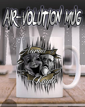 F005 Personalized Airbrushed Drama Faces Ceramic Coffee Mug
