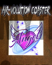 F006 Personalized Airbrushed Angel Wings Ceramic Coaster