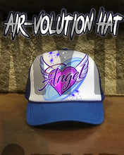 F006 Personalized Airbrushed Angel Wings Snapback Trucker Hat