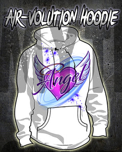 F006 Personalized Airbrushed Angel Wings Hoodie Sweatshirt