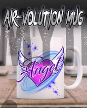 F006 Personalized Airbrushed Angel Wings Ceramic Coffee Mug