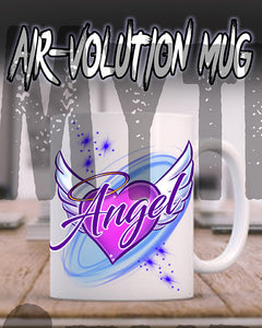 F006 Personalized Airbrushed Angel Wings Ceramic Coffee Mug