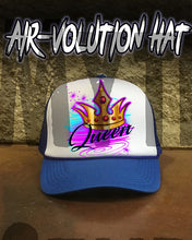 F007 Personalized Airbrushed Crown Snapback Trucker Hat