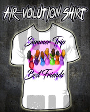F010 Personalized Airbrushed Stick Figure Girls Tee Shirt