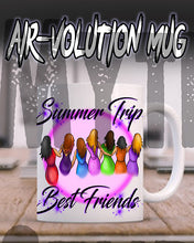 F010 Personalized Airbrushed Stick Figure Girls Ceramic Coffee Mug