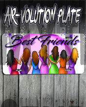 F010 Personalized Airbrushed Stick Figure Girls License Plate Tag