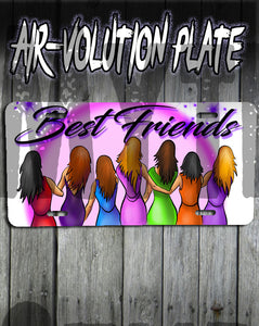 F010 Personalized Airbrushed Stick Figure Girls License Plate Tag