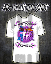 F011 Personalized Airbrushed Stick Figure Girls Tee Shirt