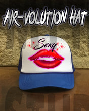 F012 Personalized Airbrushed Sexy Lips Snapback Trucker Hat