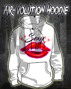 F012 Personalized Airbrushed Sexy Lips Hoodie Sweatshirt