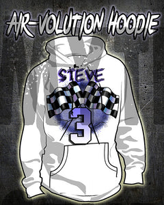 F013 Personalized Airbrushed Racing Hoodie Sweatshirt