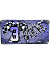 F013 Personalized Airbrushed Racing License Plate Tag