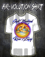 F015 Personalized Airbrushed Wedding Rings Tee Shirt