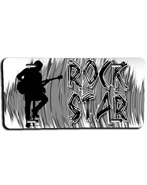 F016 Personalized Airbrushed Guitar Music License Plate Tag