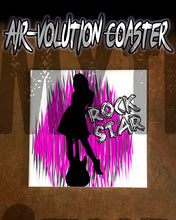 F017 Personalized Airbrushed Rock Star Ceramic Coaster