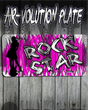 F017 Personalized Airbrushed Rock Star License Plate Tag