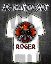 F018 Personalized Airbrushed Firefighter Tee Shirt