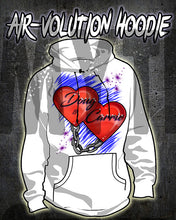 F024 Personalized Airbrushed Heart and Chain Hoodie Sweatshirt