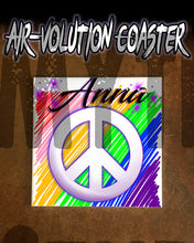 F025 Personalized Airbrushed Peace Sign Ceramic Coaster