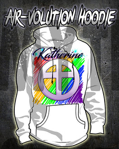 F028 Personalized Airbrushed Christian Cross Hoodie Sweatshirt