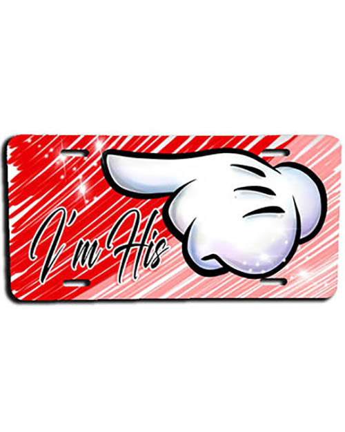 F035 Personalized Airbrushed Hand License Plate Tag