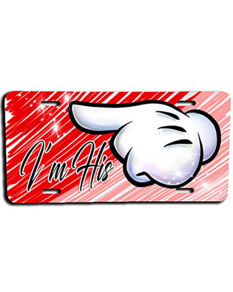 F035 Personalized Airbrushed Hand License Plate Tag