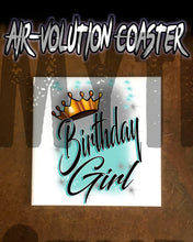 F038 Personalized Airbrushed Birthday Girl Ceramic Coaster